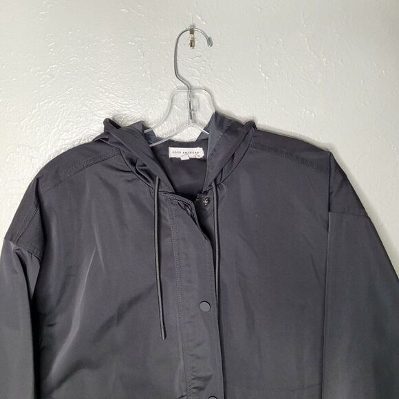 Good American Hooded Volume Jacket coat GP0784 BLACK womens Size 1 Small - Picture 3 of 8